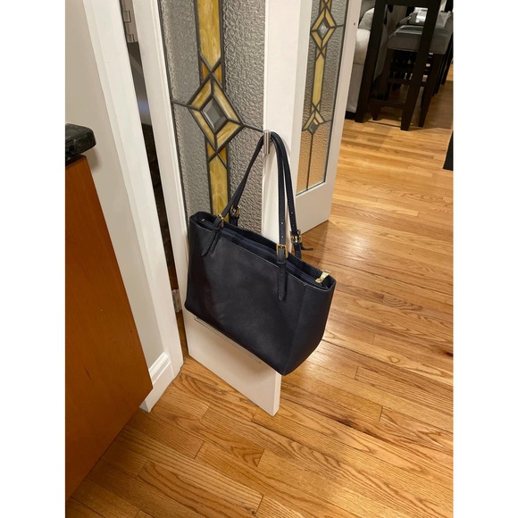 Tory Burch York Buckle Tote Bag navy gold hardware - Picture 8 of 10
